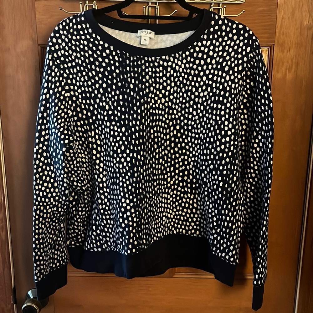 Navy and white J Crew factory sweatshirt